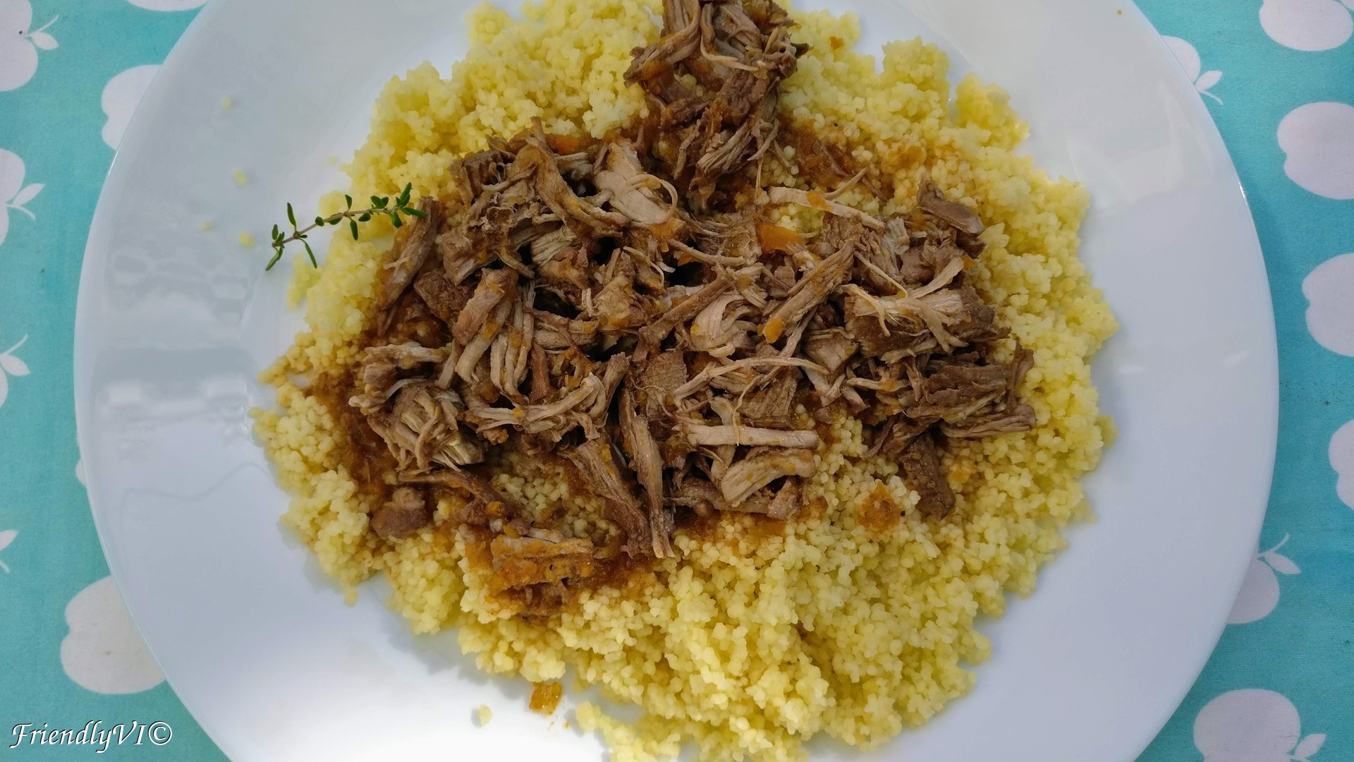 pulled pork and beef with cous cous