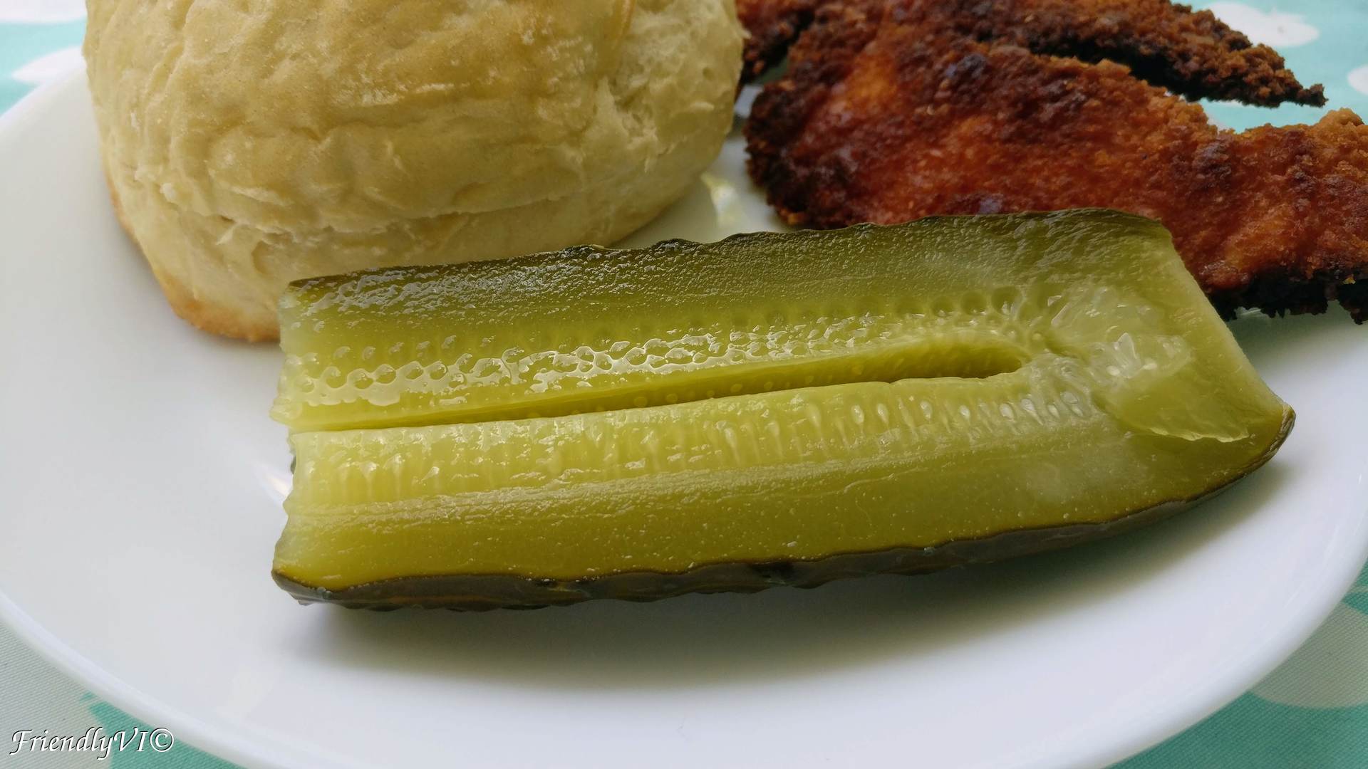 pickled cucumber with schnitzel