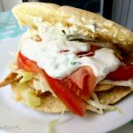 pita with chicken, hummus and mint yogurt