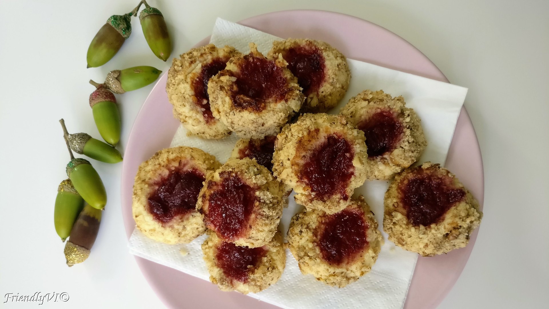 walnut cookies with plum jam