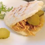 arepas with barbecue chicken