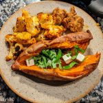 baked sweet potato with feta and basil