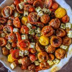 baked cherry tomtoes with feta